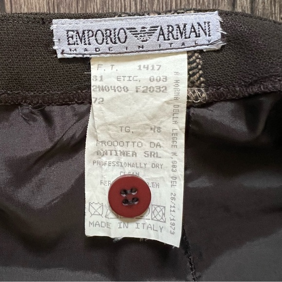 Emporio Armani Vintage Dark Olive Green Knee Length Straight Pencil Skirt Size L - Picture 8 of 13